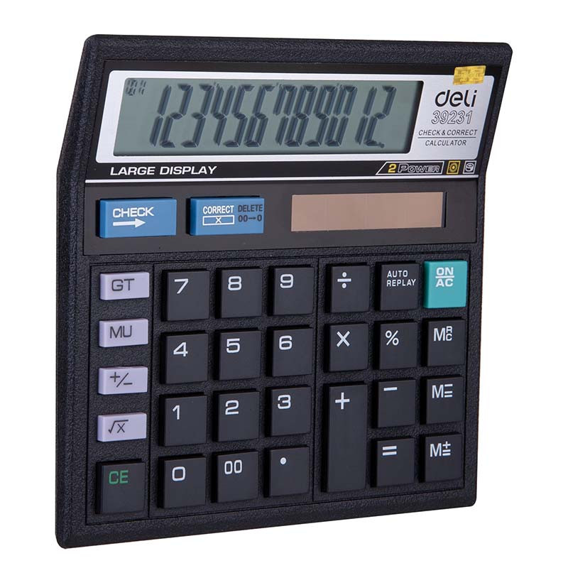Calculatrice Deli 12 Chiffres Noir E39231