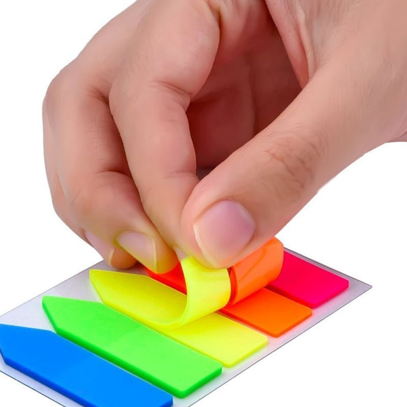 Stick Note Flèche 5 Couleurs PP Fluo