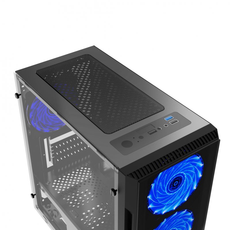 Boitier Gamer Xigmatek Scorpio II Mini Tour Led Bleu (EN43606)