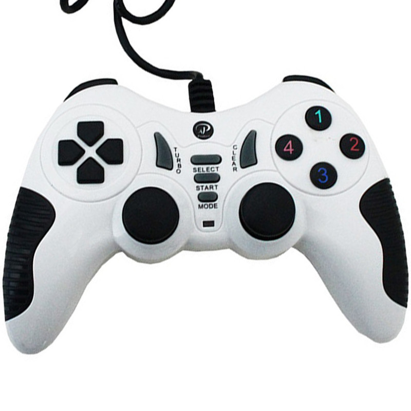 Manette De Jeux USB Game PAD V Avec Analog Blanc & Noir Manette De Jeux USB Game PAD V Avec Analog Blanc & Noir
