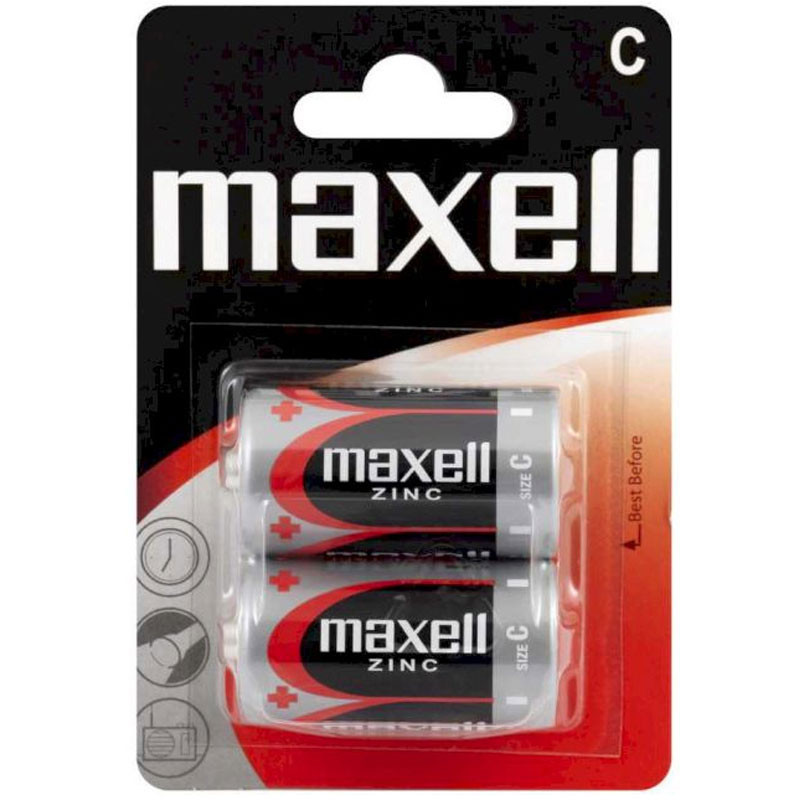 2 Piles C Maxell Alcaline 1.5 V LR14 - Spacenet Tunisie