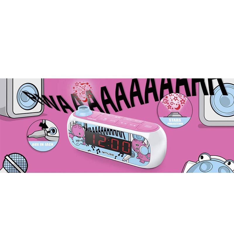 Radio-Réveil Muse Pll Avec Projection Rose (M-167KDG)