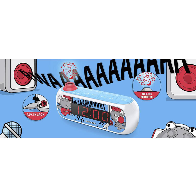 Radio-Réveil Muse Pll Avec Projection Bleu (M-167KDB)