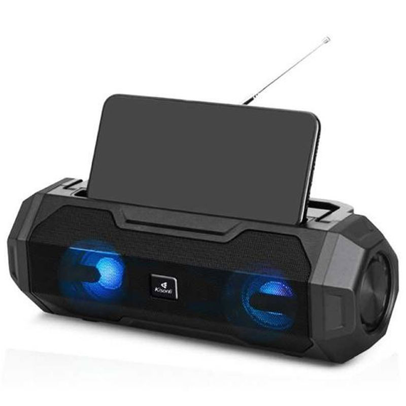 Haut Parleur Kisonli Bluetooth Avec Lampe Torche Noir