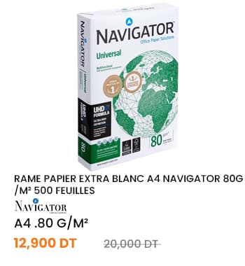 Rame Papier Extra Blanc A4 Navigator 80g/m² 500 Feuilles