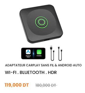 Adaptateur CarPlay Sans Fil & Android Auto Noir