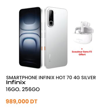 Smartphone Infinix Hot 70 4G 16Go 256Go Silver