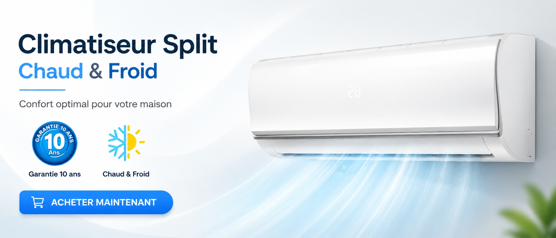 ❄️ Climatiseur MIDEA MSAF-12HRN1 12000 BTU Chaud & Froid au meilleur prix en Tunisie