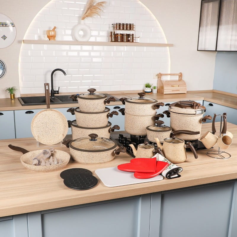 Batterie de Cuisine en Granite 50 Pièces - Falez