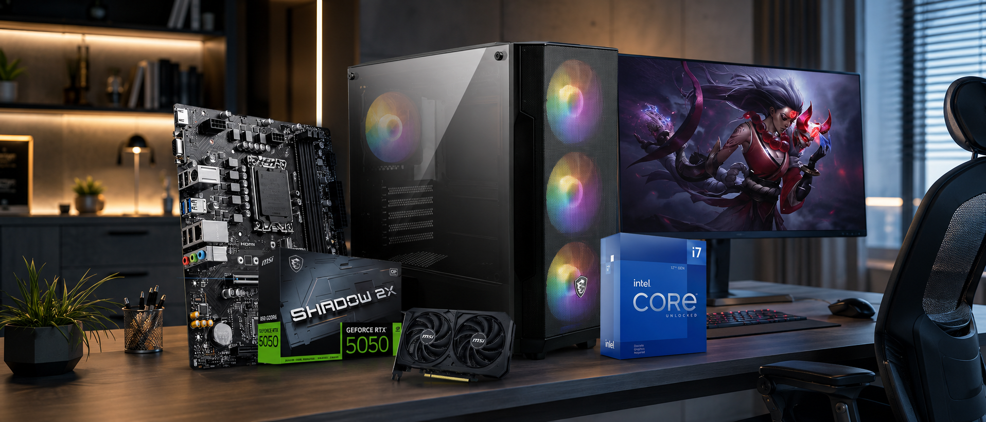 🖥️ Pc de Bureau Gamer Max 507 avec Écran Redragon Azur – i5-12400F, RTX 5050, 16Go RAM, SSD 512Go au meilleur prix en Tunisie