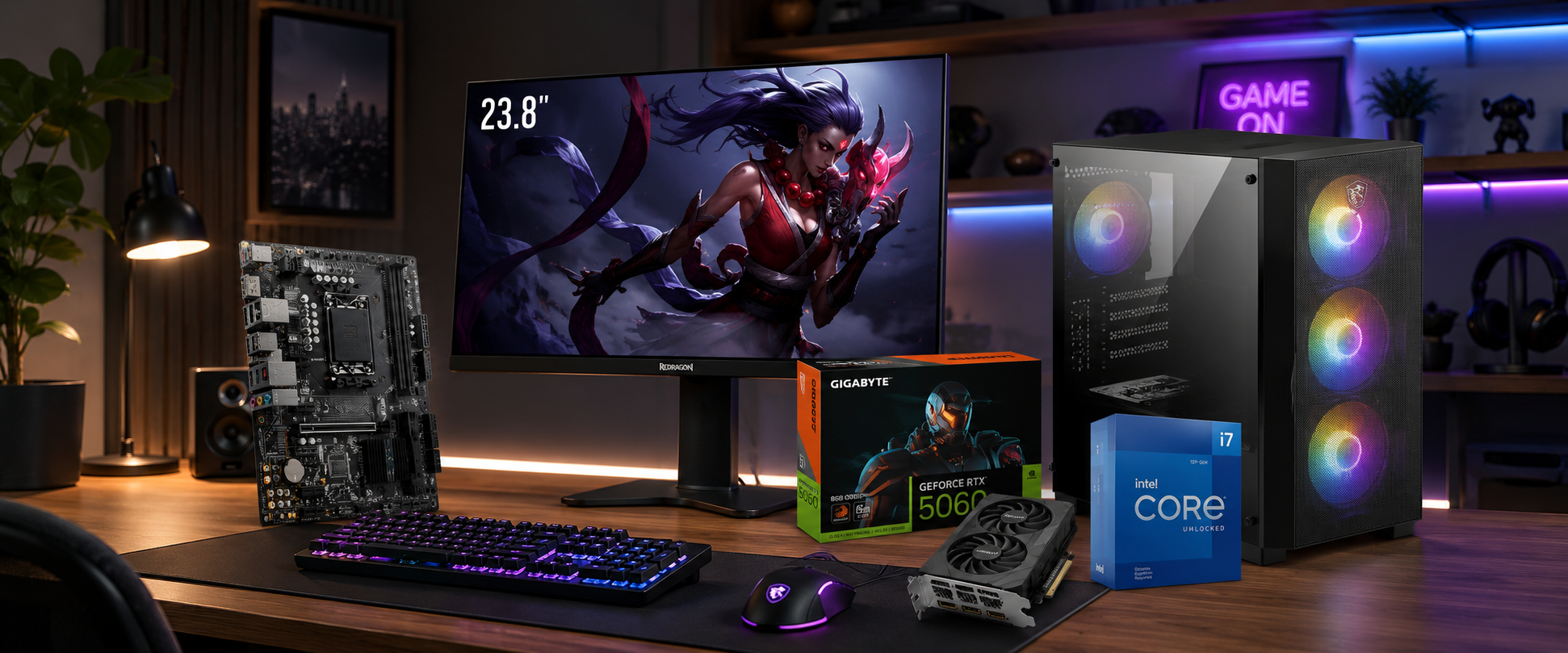 🖥️ Pc de Bureau Gamer Max 509 avec Écran Redragon Azur – i5-12400F, RTX 5060 Ti, 16Go RAM, SSD 512Go au meilleur prix en Tunisie