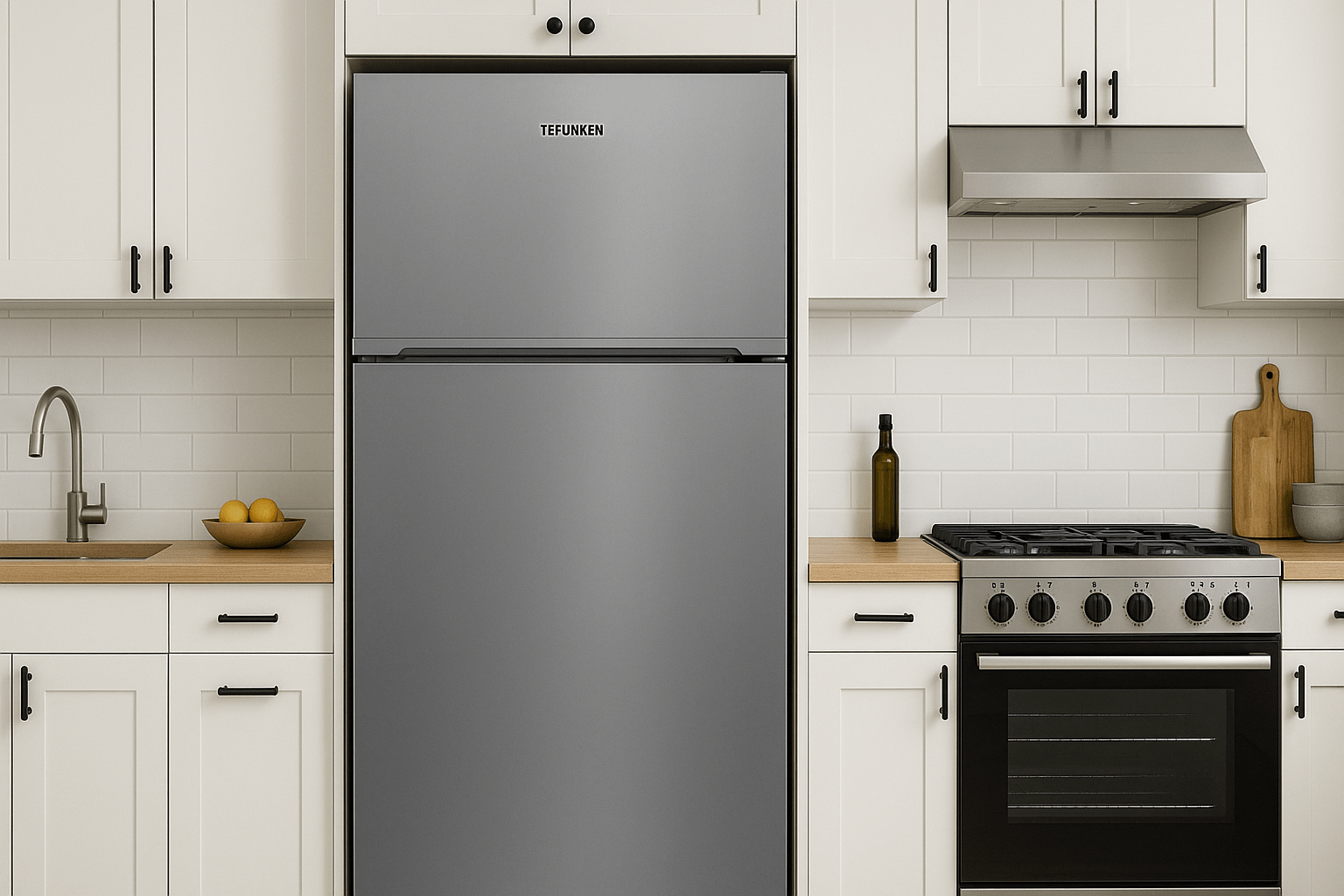 Réfrigérateur Telefunken 478L Inox NoFrost avec portes réversibles et balconnets réglables au meilleur prix en Tunisie