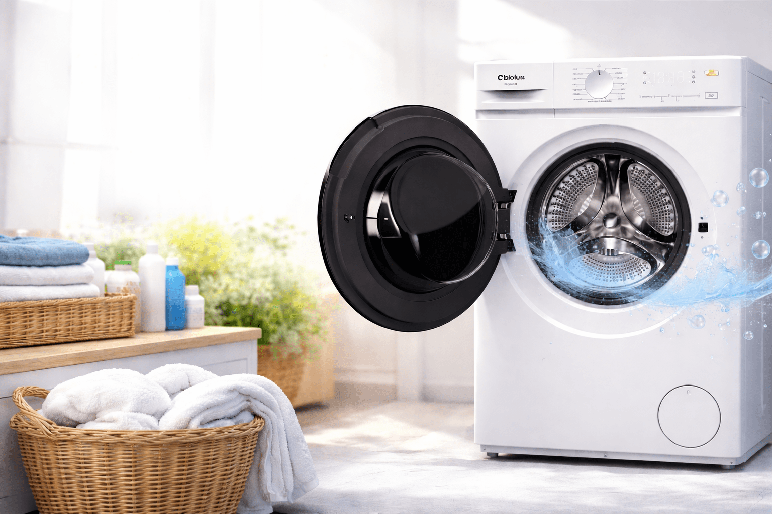 Machine à laver BIOLUX 8Kg 1000Tr frontale Blanc ( M-MAXY80B)