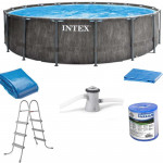 Piscine Tubulaire Intex Baltik 26744 Ronde 5.49 x 1.22 m - Gris